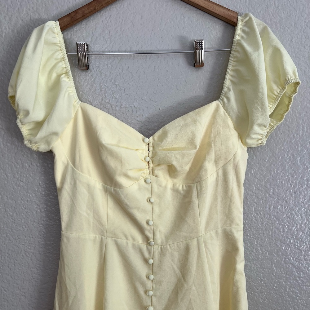 Charming Behavior Light Yellow Button-Front Midi … - image 3